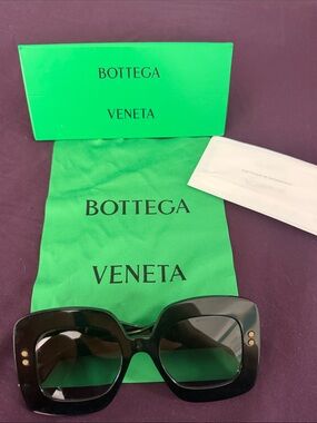Bottega Veneta Oversized Black Square Sunglasses